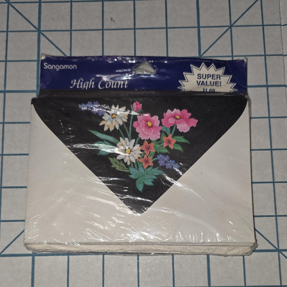 Sangamon Floral Fashion‎ Envelopes Set, 36 Envelopes, 4 1/8" X 6 3/36" NIP